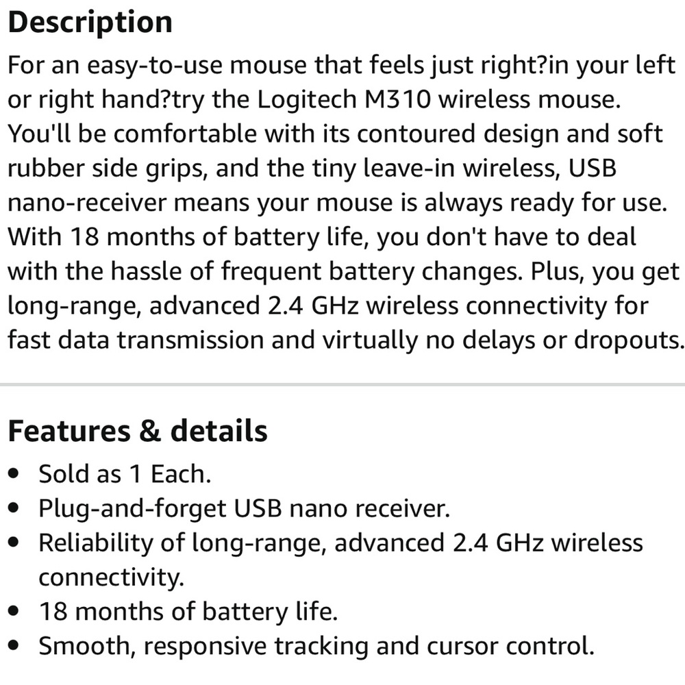 💻 Logitech M310 wireless mouse - Picture 4 of 4